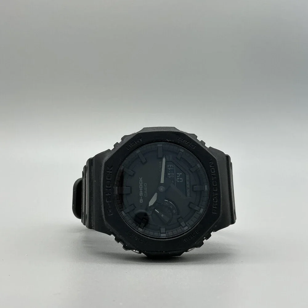 Casio G-Shock GA-2100 Men Watch 45mm Black Dial Resin Analog Digital New Battery
